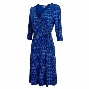 41Hawthorne A-line, faux wrap dress with 3/4” sleeves, lined. Size medium GUC